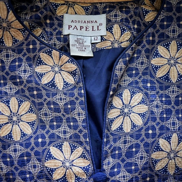 100% Silk Adrianna Papell Vintage 80s Blazer - Picture 5 of 5